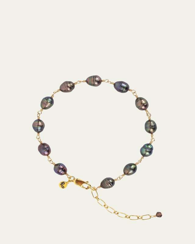 14k Gold Fill Smoke Bracelet With Pearls